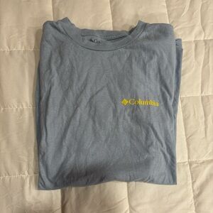 Columbia Men's Light Blue Tee with Yellow Logo